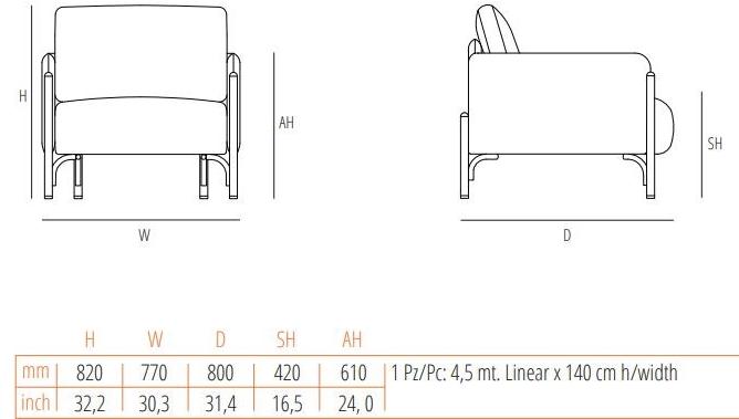 Wiener GTV Design Кресло из ткани с подлокотниками Jannis sun-id-1411552 - Вид №4