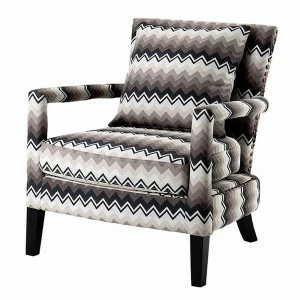 Кресло Gregory от Eichholtz черное с принтом EICHHOLTZ ДИЗАЙНЕРСКИЕ, EICHHOLTZ 062212 Принт;черный;белый