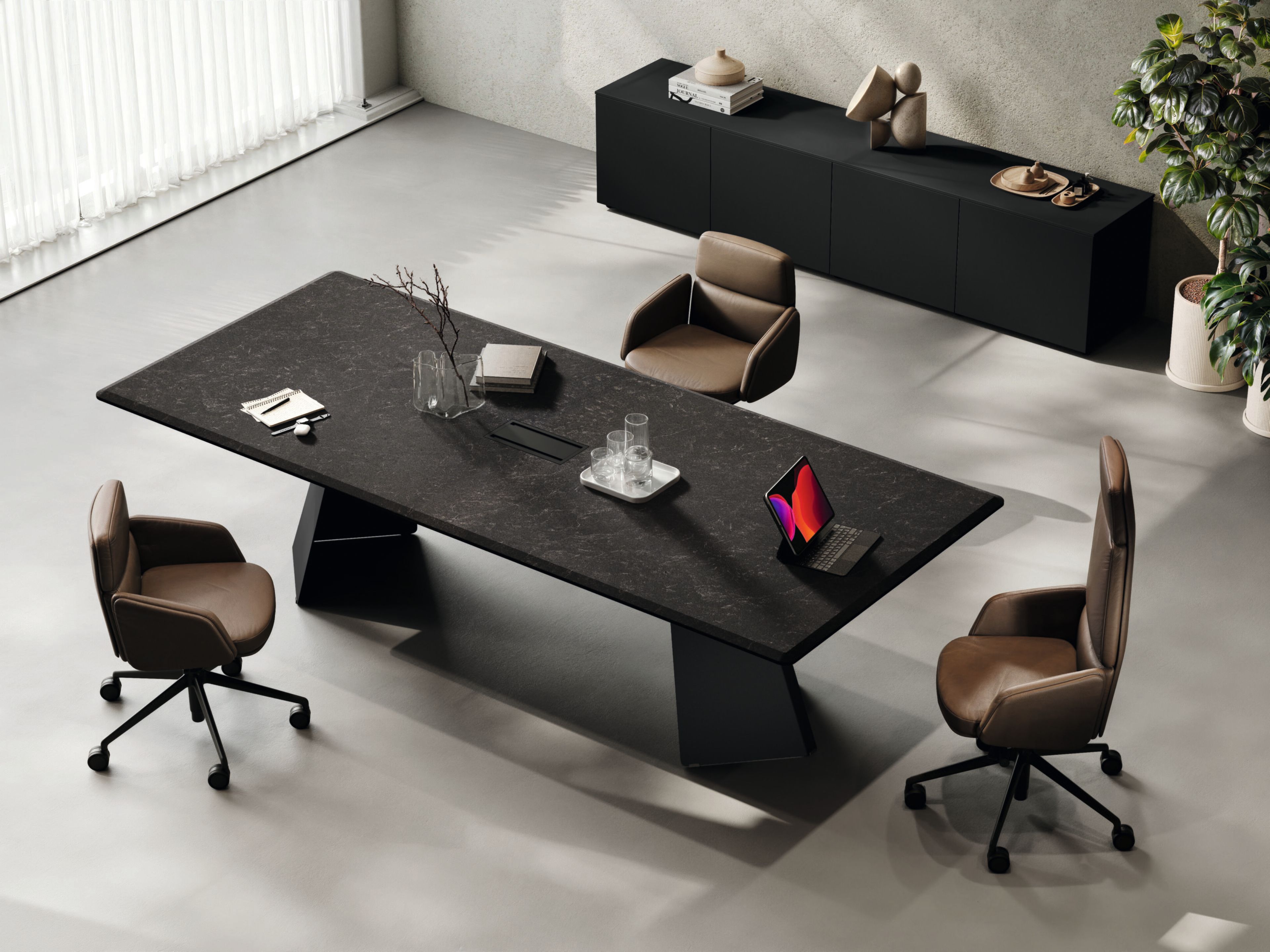 Прямоугольный стол для совещаний с системой люверсов Las Mobili Monolith ARCH-00149849 - Вид №2