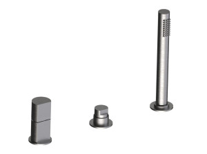 Смеситель для ванны с 3 отверстиями из нержавеющей стали с ручным душем