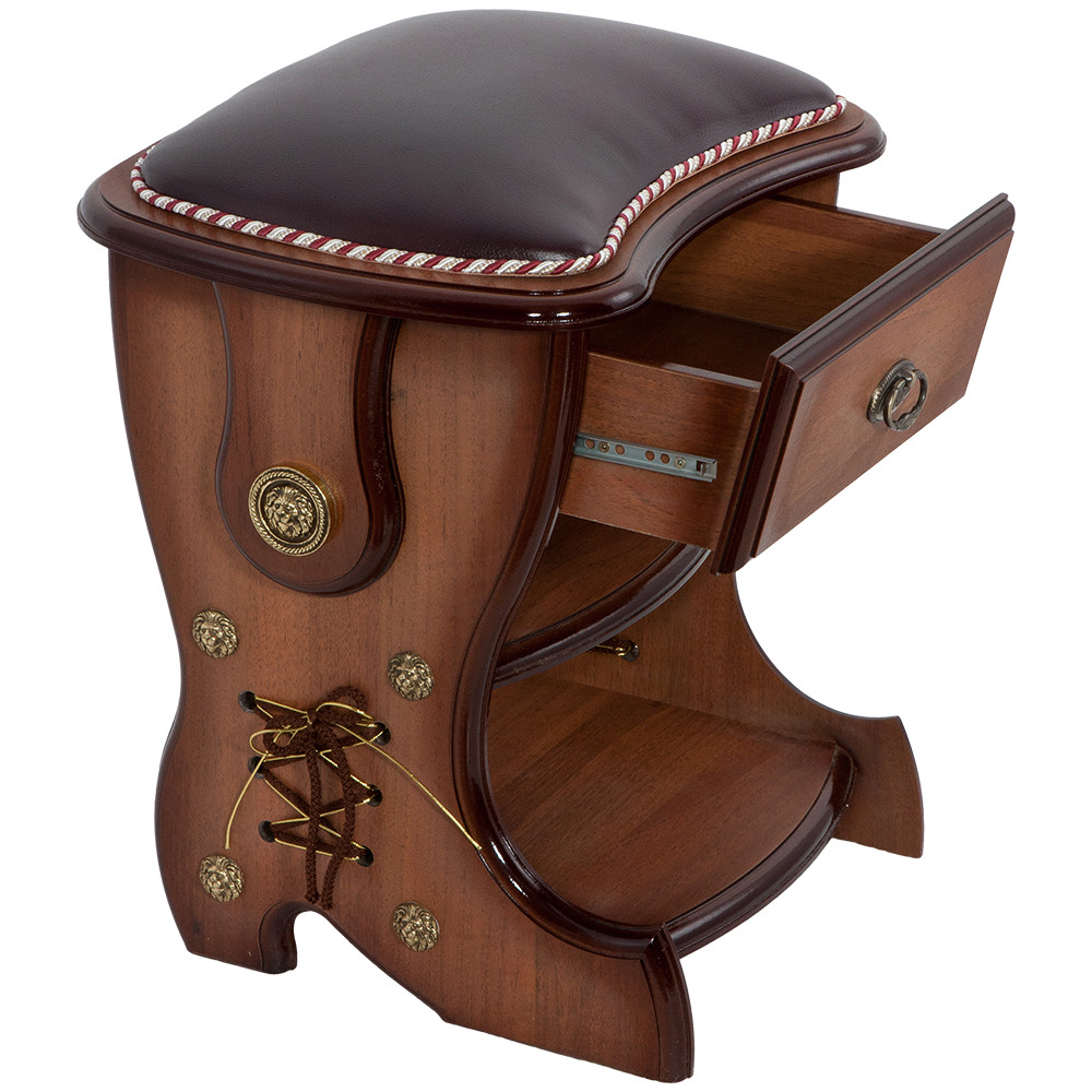 11136 Табурет Сапог с ящиком Орех Бордо BOGACHO 4627138237762 - Вид №2