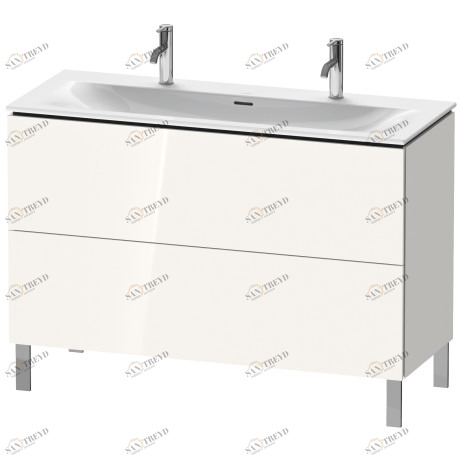LC659902222 Тумбочка напольная L-Cube #LC6599 1220 x 481 мм Белый глянцевый декор Duravit