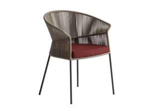 Веревочный садовый стул с подлокотниками