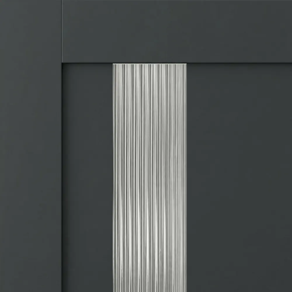 Дверь межкомнатная со стеклом Калга 60x200 см ПВХ цвет графит с замком и петлями KREAFORTA STLM-2138629 - Вид №3