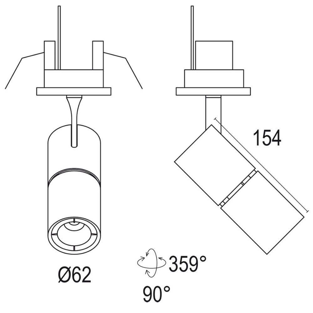 Emerald 1R Recessed Ghidini Emerald Ceiling Recessed .01 Белый (Матовый)  - Вид №1