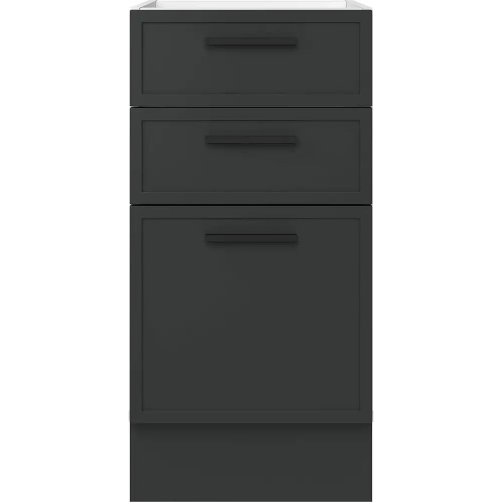 Кухонный шкаф напольный с 3 ящиками Неро Delinia 40x82.5x58 см МДФ цвет графит STLM-2173211 - Вид №3