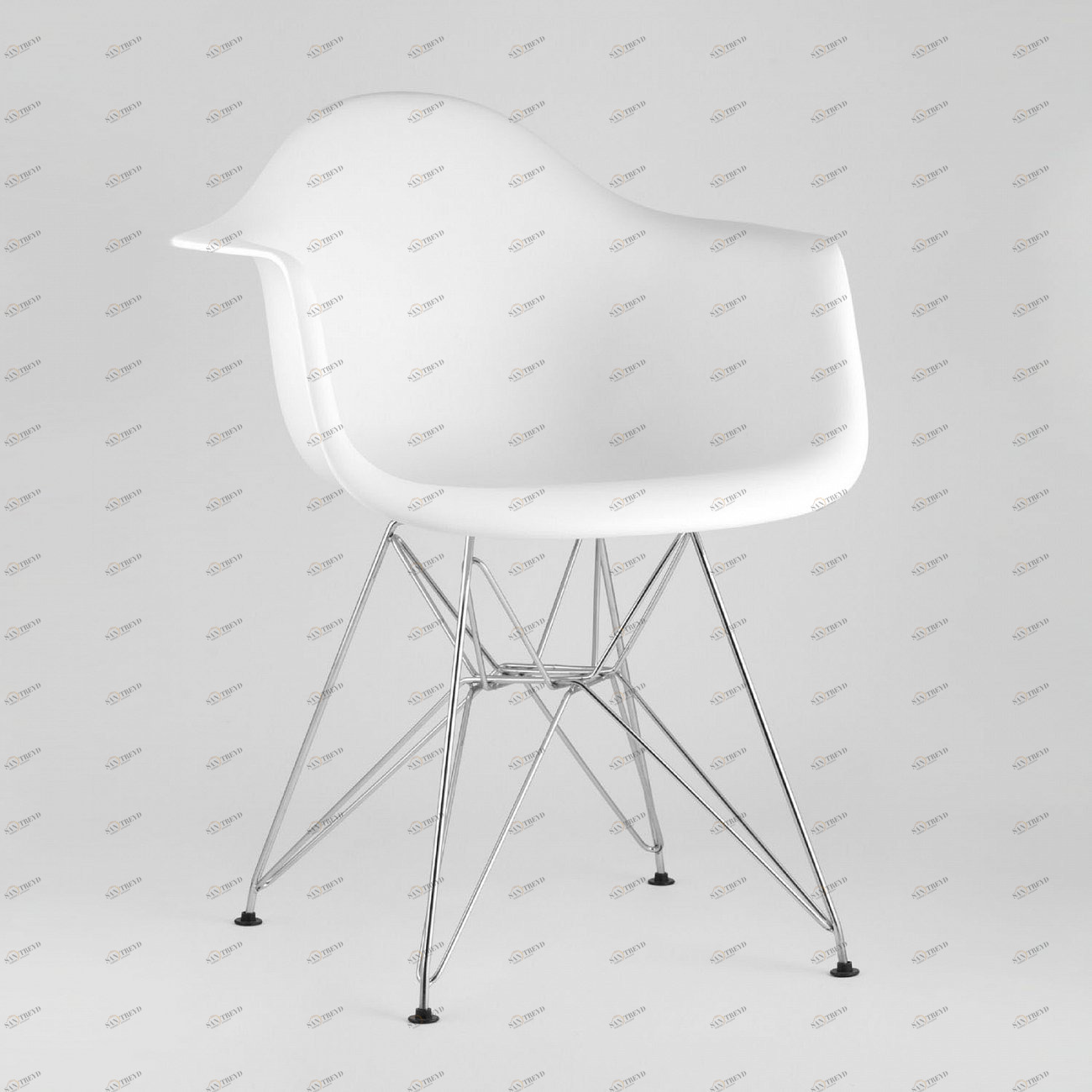 Кресло белое пластиковое с металлическими ножками Eames EAMES EAMES DAR 00-3881991 Белый 