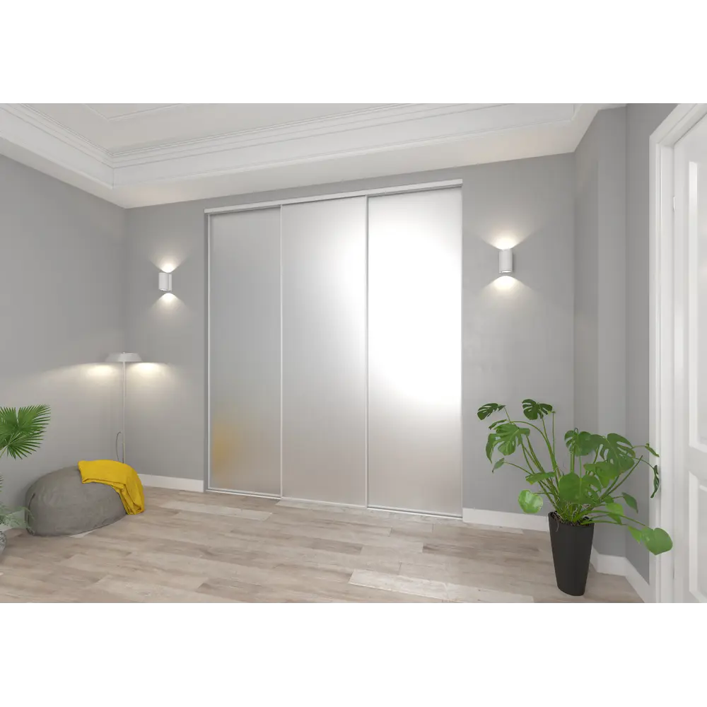 Дверь-купе KONSENSA 225.5x70.4 см с матовым зеркалом профиль белый узкий 89443972 STLM-2089763  - Вид №10