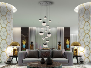 109029 Подвесной светильник 14L LED Ø60 DIM BLUETOOTH хром большой Schuller Sphere