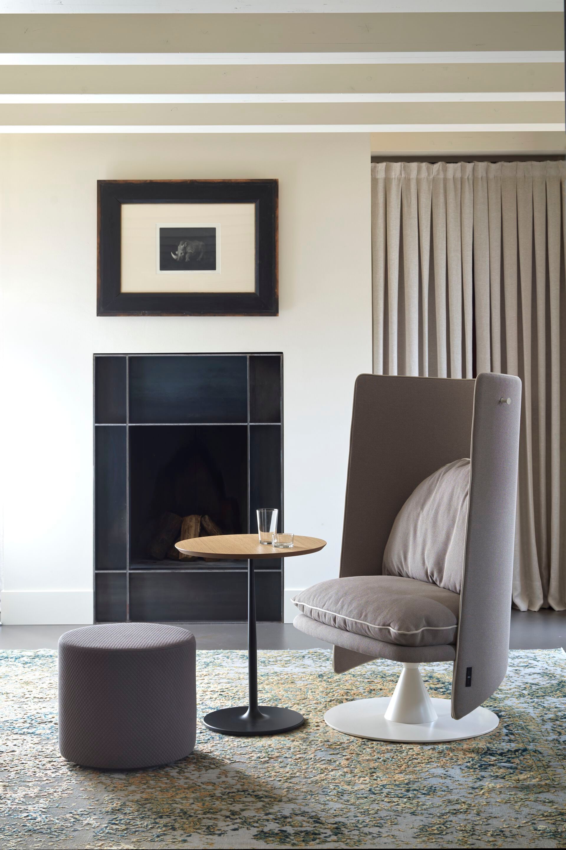 Кресло для отдыха из ткани с фиксированным основанием и звукопоглощающими стенами SITIA ROMA284 ARCH-00058135 - Вид №4