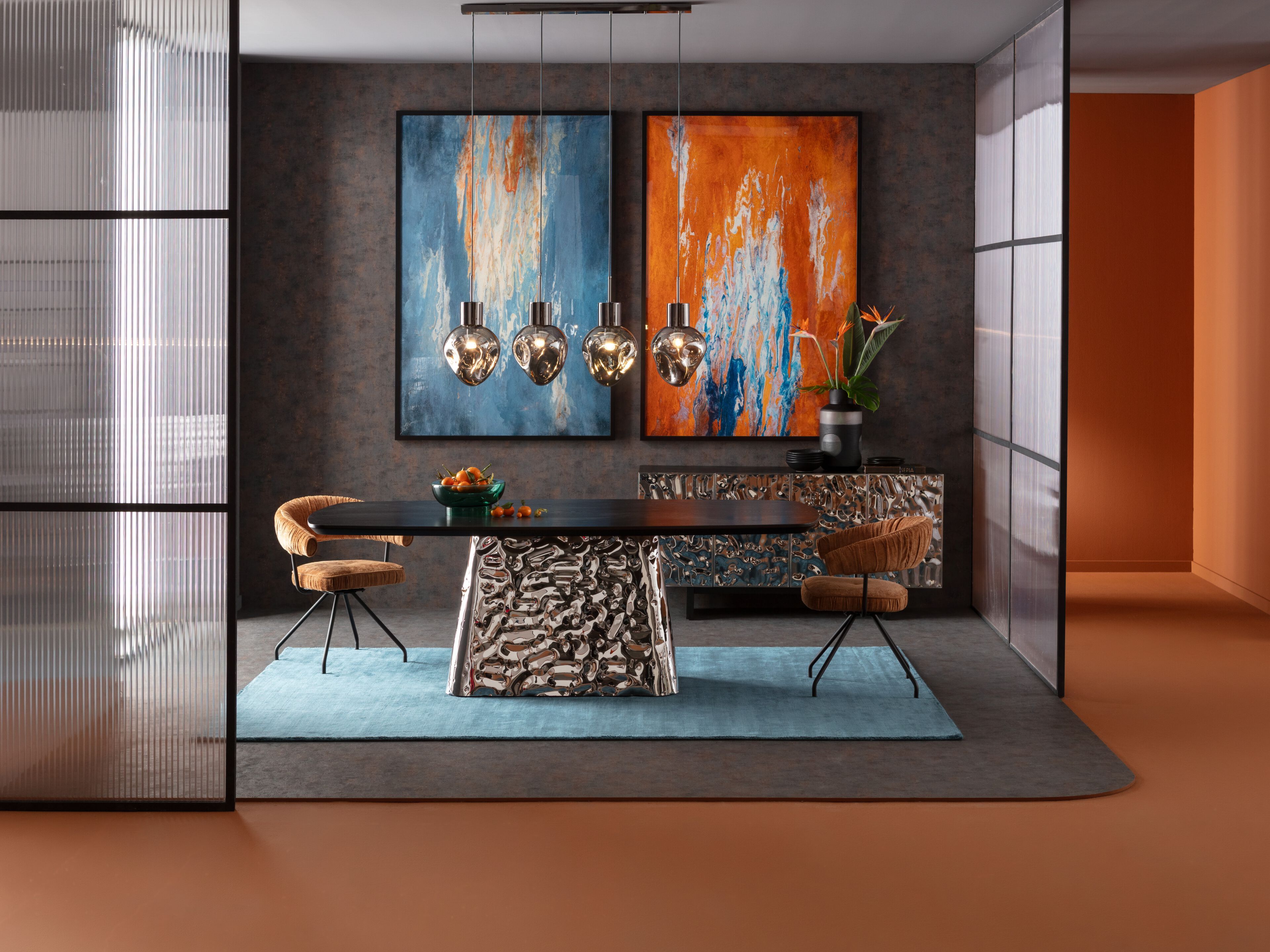 Обеденный стол из стали и дерева KARE Design Caldera ARCH-00098801 - Вид №3