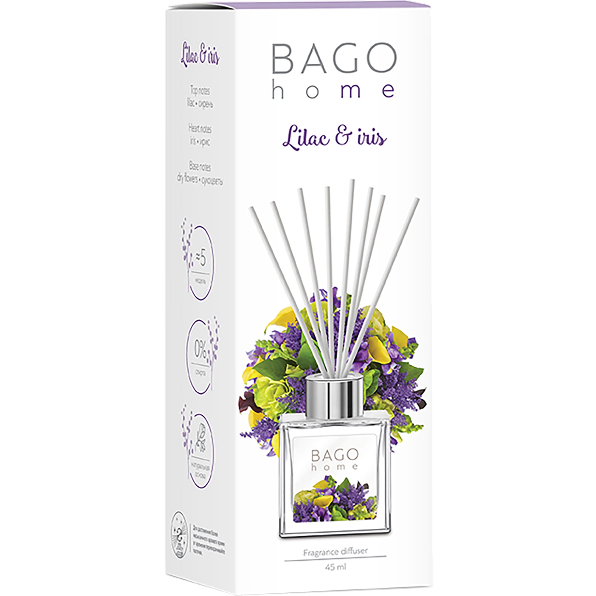 82520740 Ароматический мини-диффузор «Сирень и ирис» 45 мл Santreyd  - Вид №1