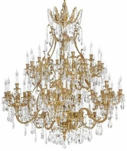 Possoni Illuminazione Французская золотая люстра с каплями из хрусталя Шелера  792/54-sh/g