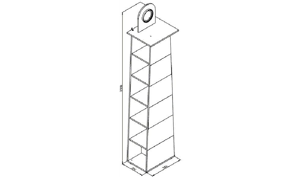 Детский стеллаж-светильник "Тортуга" МАНДАРИН ТОРТУГА 178765 Белый;красный Santreyd  - Вид №2