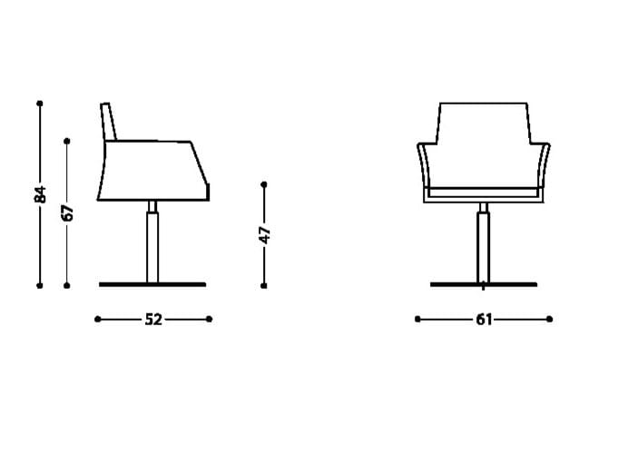 Кожаное вращающееся кресло с подлокотниками LAMM Fleet ARCH-00102645 - Вид №3