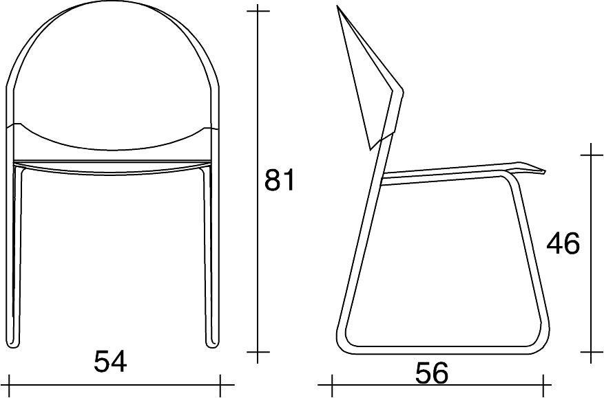 TALIN Санный стул с обивкой из ткани Delfi sun-id-1461071 - Вид №1