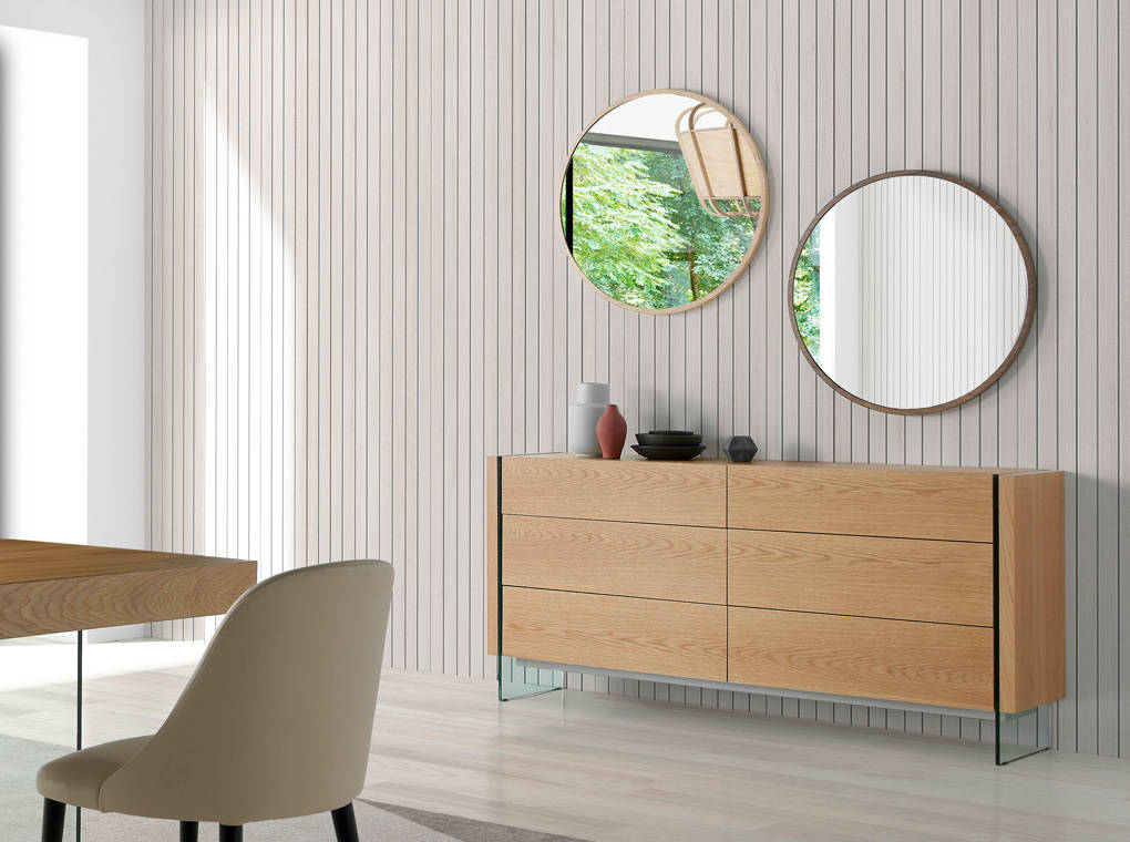 063531 Круглое зеркало с ореховой рамой -V36-NOGAL Angel Cerda CPMR27  - Вид №1