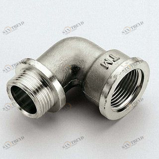 Колено с упором ВР-НР  1/2"x1/2" никель TIEMME 1500141