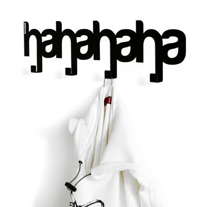 Вешалка "HAHAHA" черная BONESSI ДИЗАЙНЕРСКИЕ 132411 Черный  - Вид №1