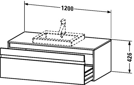KT679605353 Ketho Тумбочка подвесная Каштан темный, декор Duravit - Вид №1