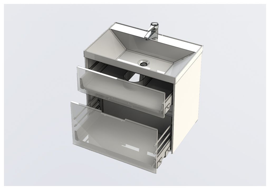 Тумба с раковиной Aquanet Латина 70 белый (2 ящика) 0018003200179394 - Вид №4