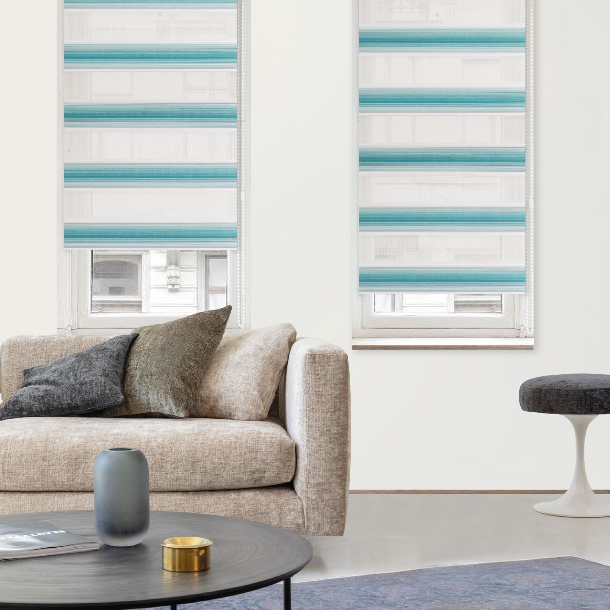 83503189 Штора рулонная день-ночь Miamoza Palermo 100x160 см зелёная Santreyd  - Вид №2