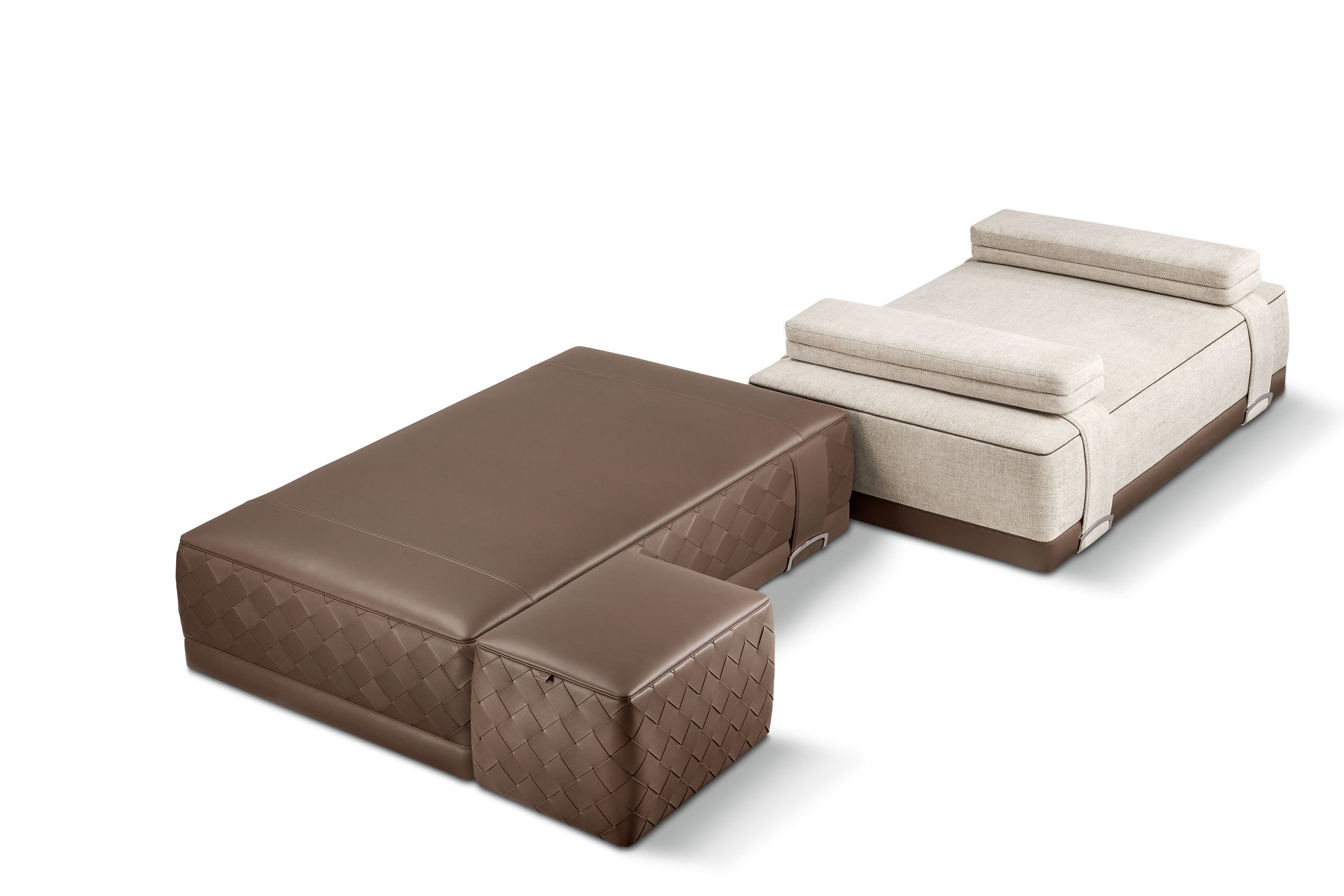 Прямоугольный пуф из ткани Poltrona Frau коллекция-мебель и аксессуары ARCH-00018077 - Вид №2