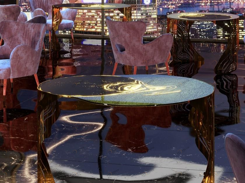 Unica by Tecnotelai Стол из нержавеющей стали и стекла Eclisse sun-id-1375391