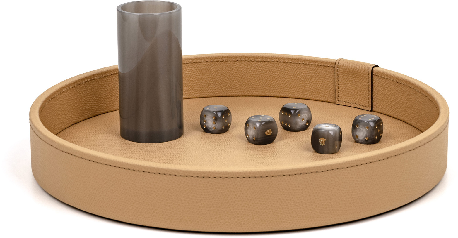 Набор игральных костей - Ø30 см / плетеная кожа_DARK GREY