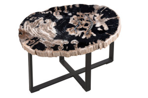 FUBR015 Приставной столик из окаменелого дерева ijlbrown