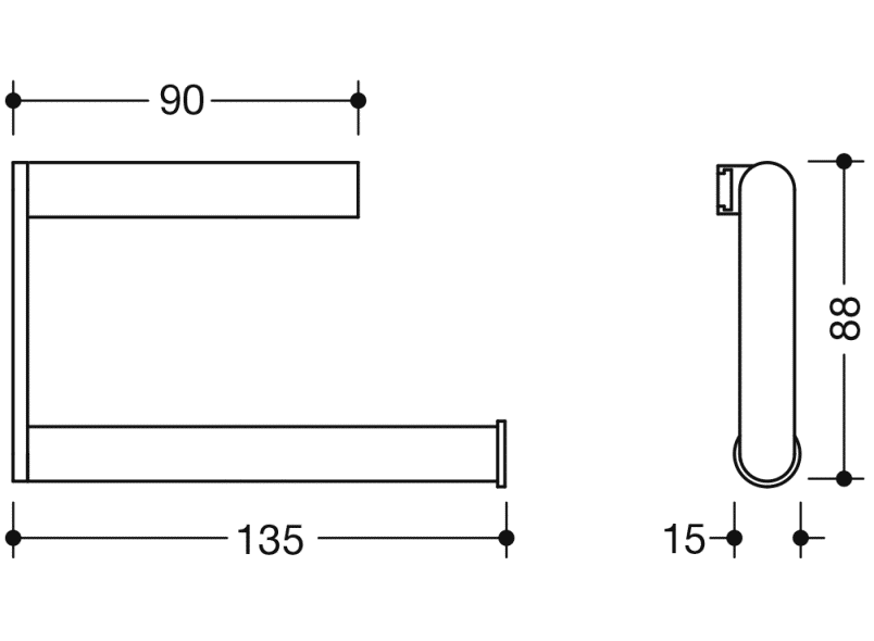 900.21.000XA держатель для туалетной бумаги HEWI System 900 - Вид №2