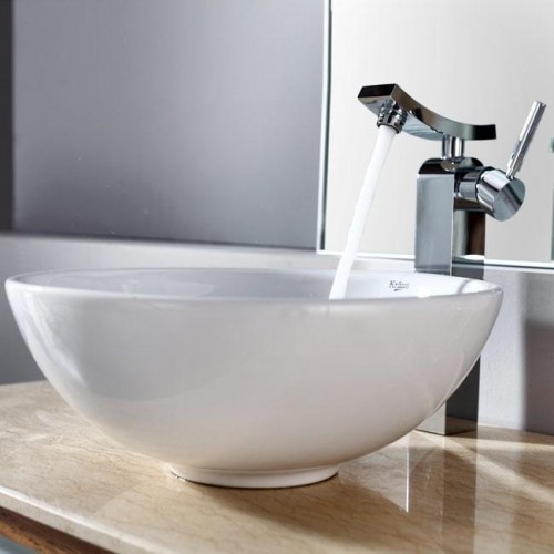 KCV141-KEF14300CH Накладная раковина на столешницу  прямоугольная Krausru 