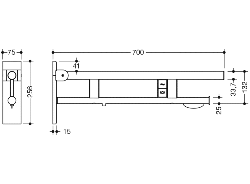 900.50.19140 Опорная рейка Duo, исполнение b HEWI Stützen  - Вид №1