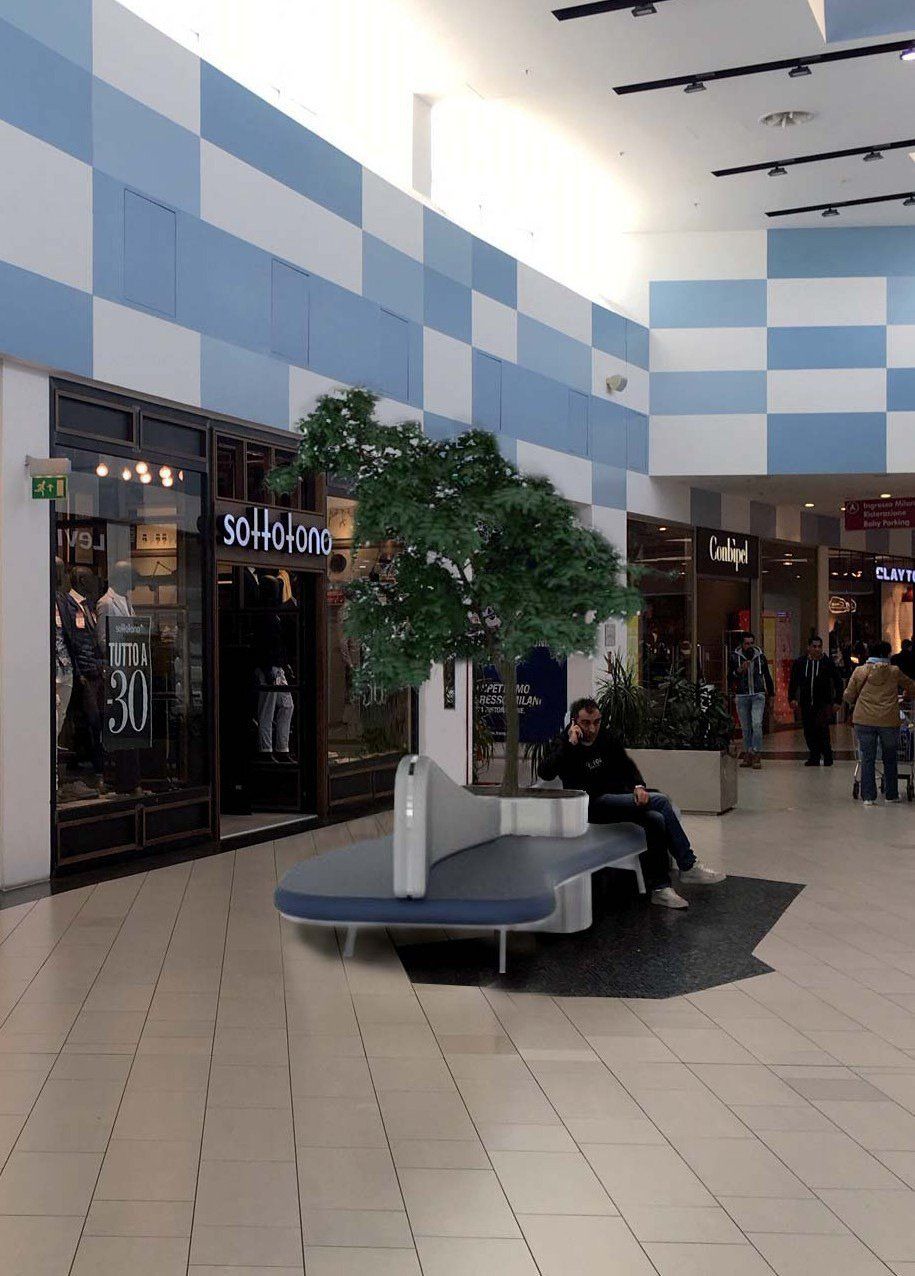 Тканевая скамья со спинкой Viscio Urban Design Эол ARCH-00131793 - Вид №2