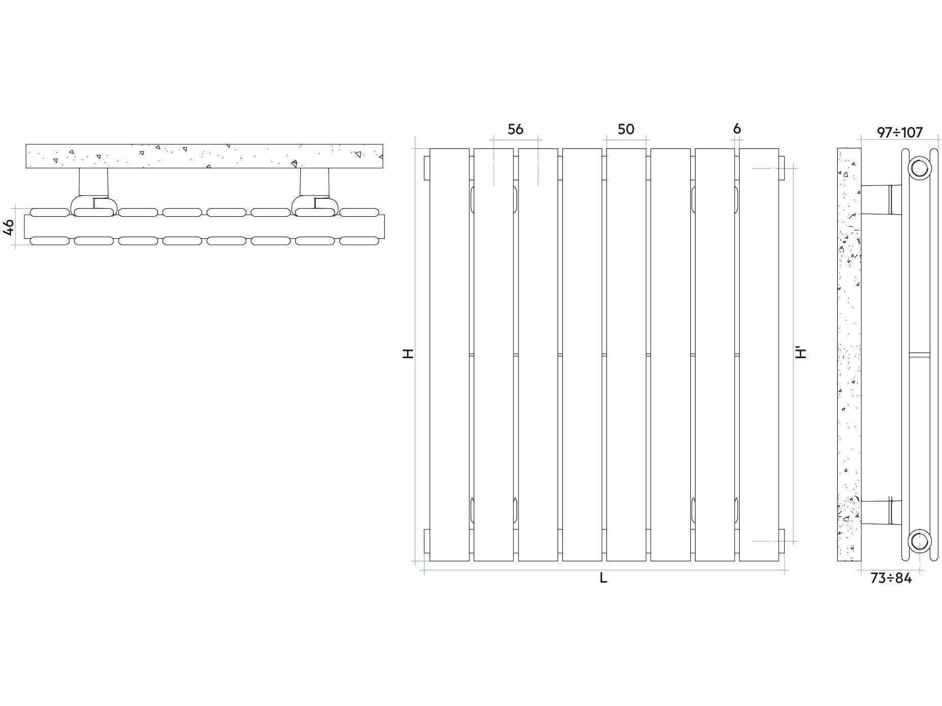 Стальной модульный вертикальный мебельный радиатор Irsap этаж ARCH-00036003 - Вид №4