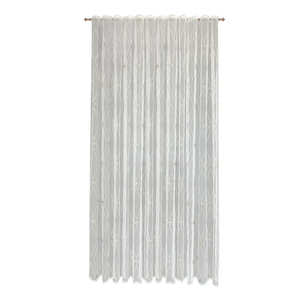 Тюль на ленте Сиена 250x260 см цвет бело-серебристый MIAMOZA STLM-2009328