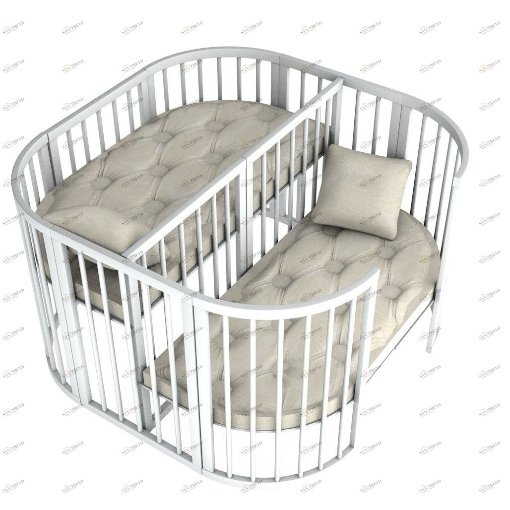 Манеж двухместная кроватка PlayPen 3 в 1 (без матрасов) 125 х 125 см COMFORTBABY  00-3949428 Разноцветный;белый Santreyd 