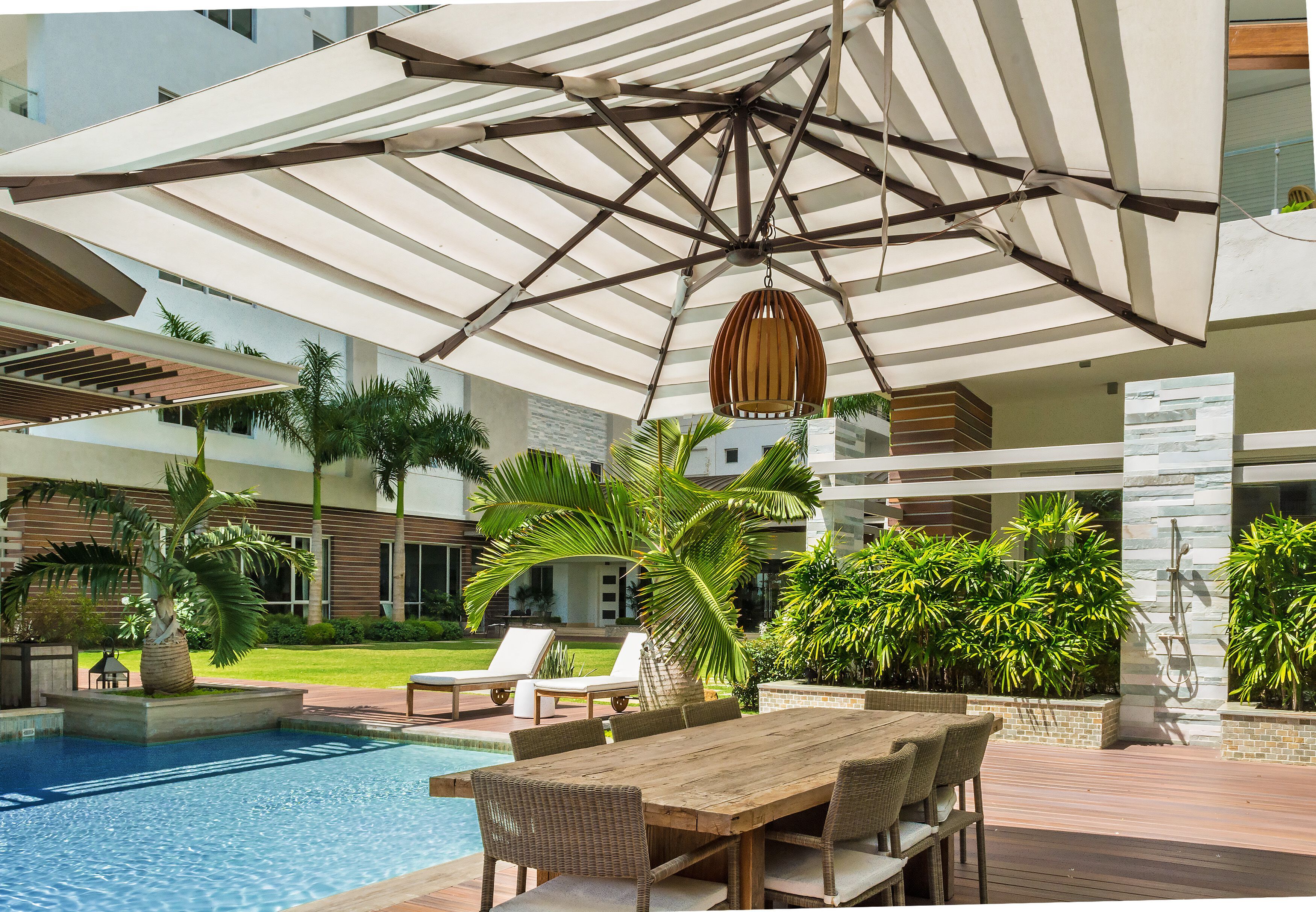 Вращающийся зонтик iroko с боковым полюсом Gardenart GIRASOLE IROKO ARCH-00029019 - Вид №4