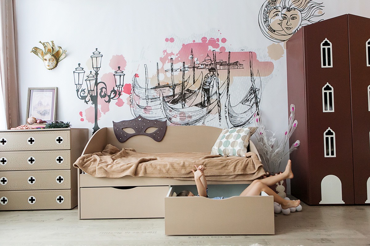 Шкаф двухдверный детский "Венеция-1" МАНДАРИН ВЕНЕЦИЯ 178675 Зеленый Santreyd - Вид №9