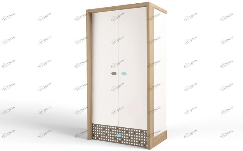 Шкаф ABC-KING 2х дверный MIX ( голубой) 4631147961198