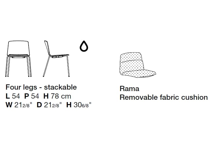 Кожаный мягкий стул Kristalia рама ARCH-00109561 - Вид №9
