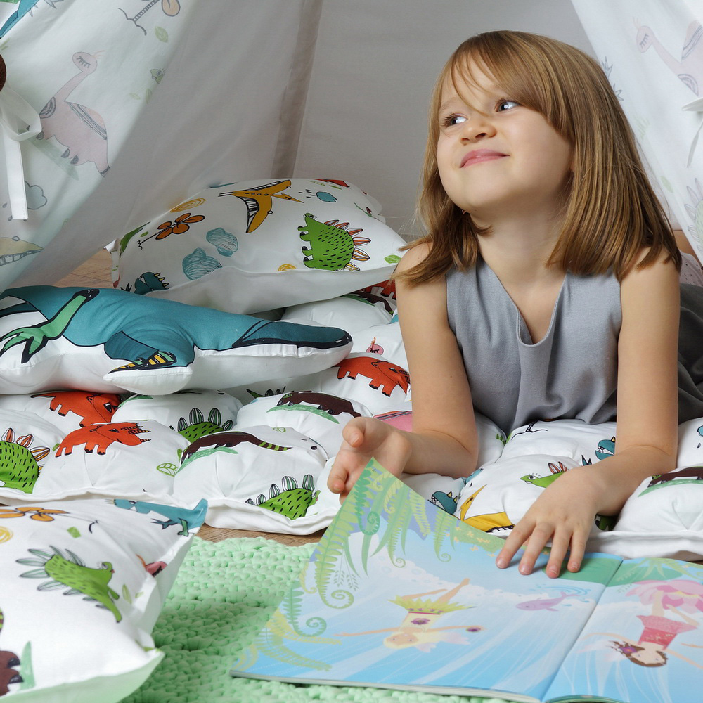 Подушка Dino 40 х 40 см VAMVIGVAM DINO 281818 Красный;желтый;зеленый Santreyd - Вид №6