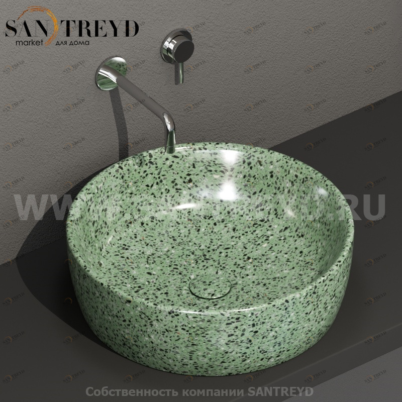 GE048GV Накладная раковина на столешницу  круглая Ceramica Globo GENESIS