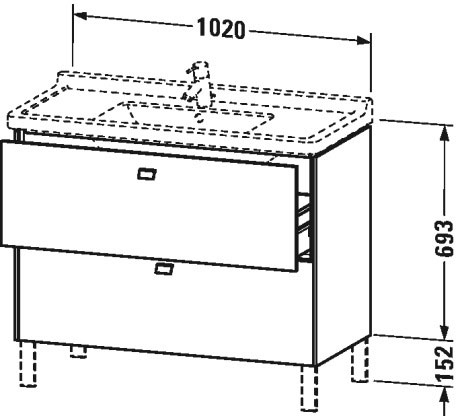 BR442309191 Brioso Тумбочка напольная Серо-коричневый декор Duravit - Вид №1