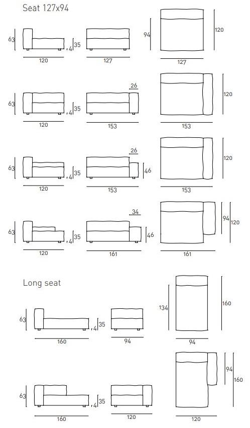Living Divani Модульный диван со съемным чехлом Neowall sun-id-1434365 - Вид №7