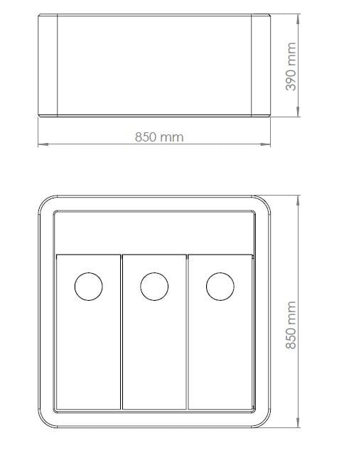 Наружные бетонные стойки для мусора для утилизации отходов ENCHO ENCHEV - ETE 244/245R ARCH-00058616 - Вид №3