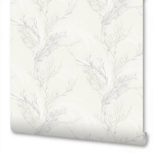 Обои флизелиновые Антураж Veresk белые с растительным рисунком 1.06 м 89425027