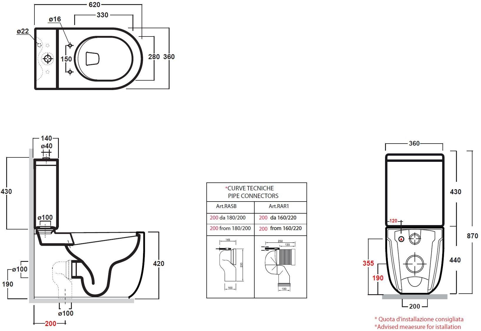 Mil130301 + mil71pf101 Компакт унитаз с бачком Белый Olympia Ceramica Milady Италия - Вид №2