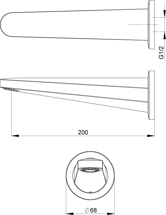 KOSP200CP Настенный излив для ванны Koha Methven  - Вид №1