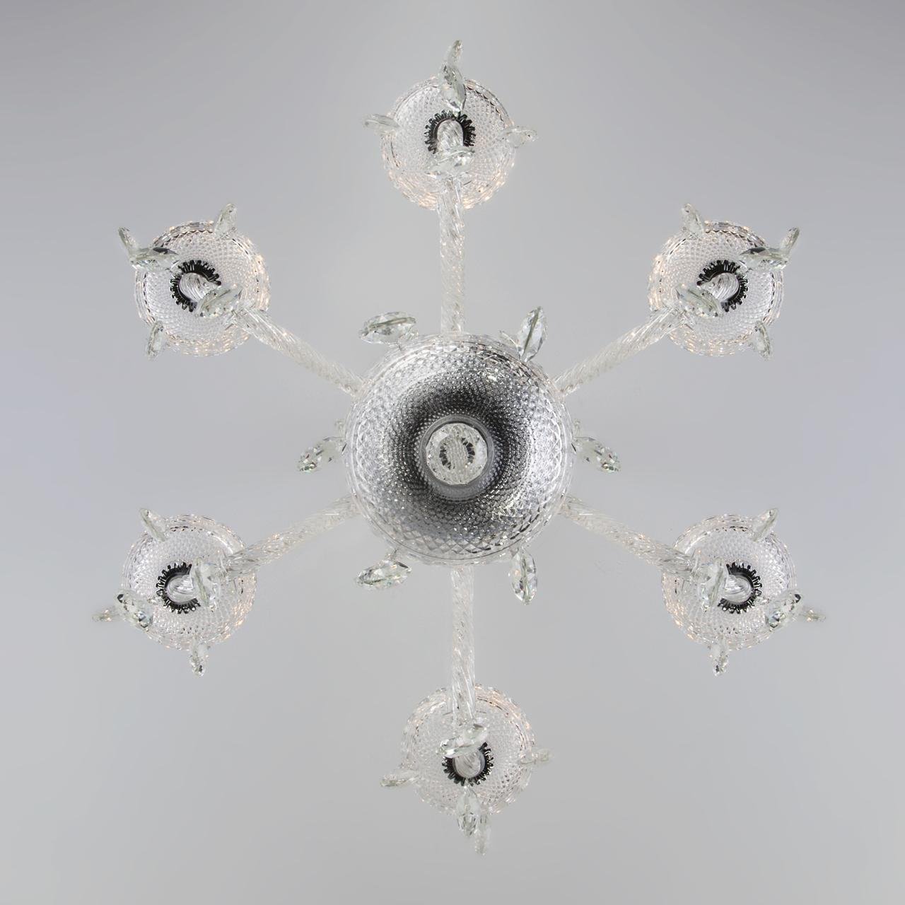 Люстра хрустальная подвесная белая 6 ламп Bogates Gabrielle Strotskis 336/6 BOGATES ДИЗАЙНЕРСКИЕ, GABRIELLE 00-3834046 Белый  - Вид №1